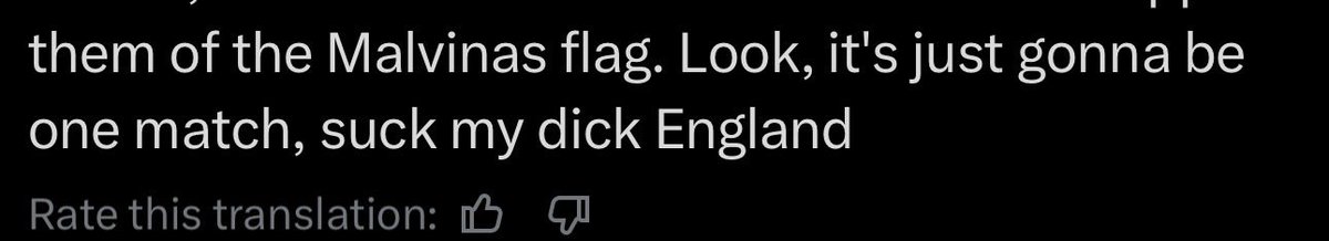 collinswliam's tweet photo. @Thomas_Tee10 @Ferkogan You clearly can’t read they have sung songs held up banners after the game about the falklands and that’s just the players! Then you get this shit house saying this and you think it’s about football? This fucking lost made it more than that for years! https://t.co/ZnusUAmphm