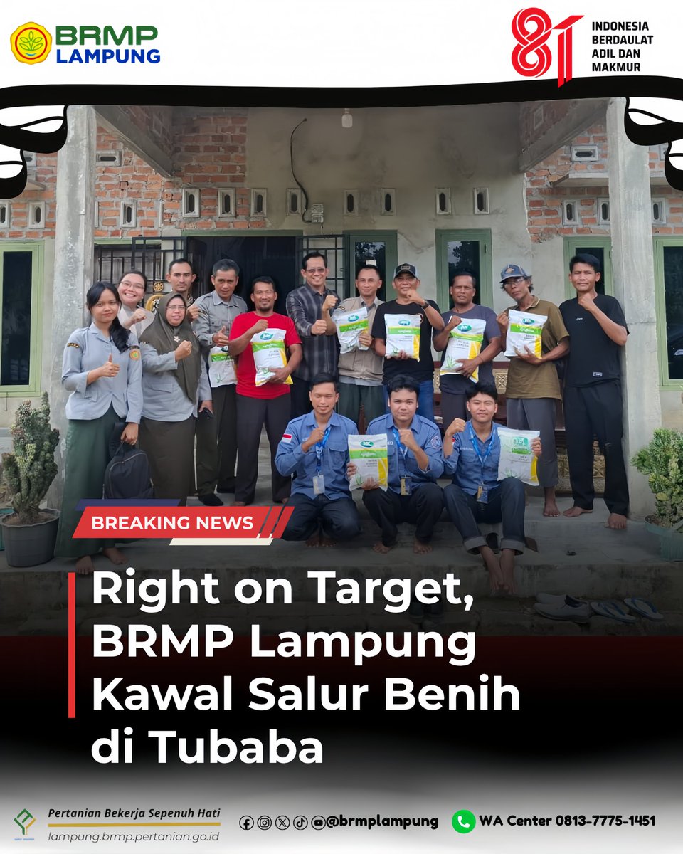 BrMPLampung's tweet photo. Right on Target, BRMP Lampung Kawal Salur Benih di Tubaba

Tabikpun!
Salam dari Bumi Lampung 🙏

BRMP Lampung serious mode on !
Pastikan tepat sasaran, BRMP Lampung melaksanakan pendampingan penyaluran bantuan pemerintah (banper) berupa benih jagung di Kabupaten Tubaba https://t.co/Wv3RJUAZIA
