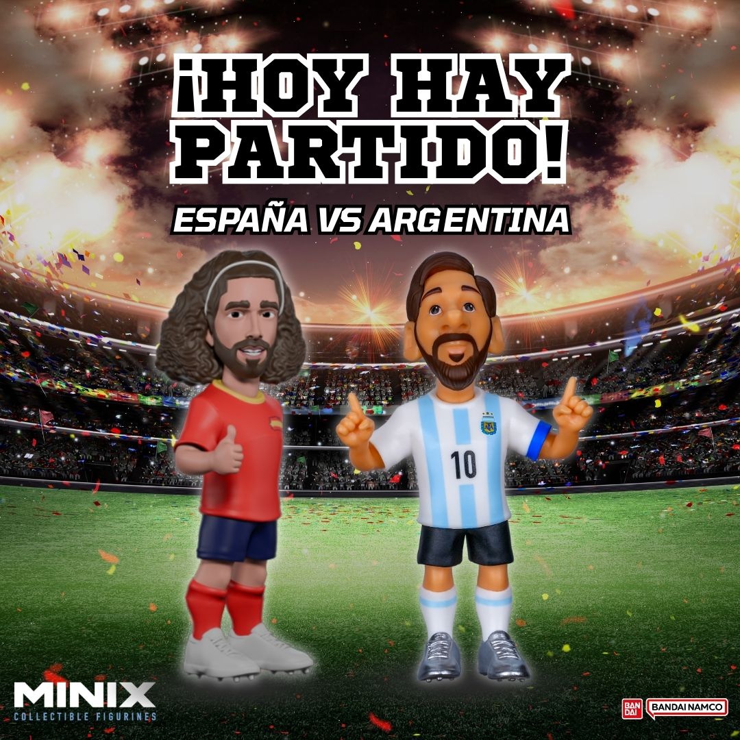Bandai_es's tweet photo. 🏆 ¡Llegó la gran final del Mundial 2026! España 🇪🇸 y Argentina 🇦🇷 se juegan la gloria en el partido más esperado del torneo.
Las figuras #MINIX de Marc Cucurella y Lionel Messi ya están listas para este duelo de leyendas. 🔥
👇 ¡Queremos saber tu apuesta! #PorraMINIX
🔁 RT = España 🇪🇸
❤️ LIKE = Argentina 🇦🇷
#MINIX #MarcCucurella #Messi #España #Argentina #FinalMundial #WorldCup2026
