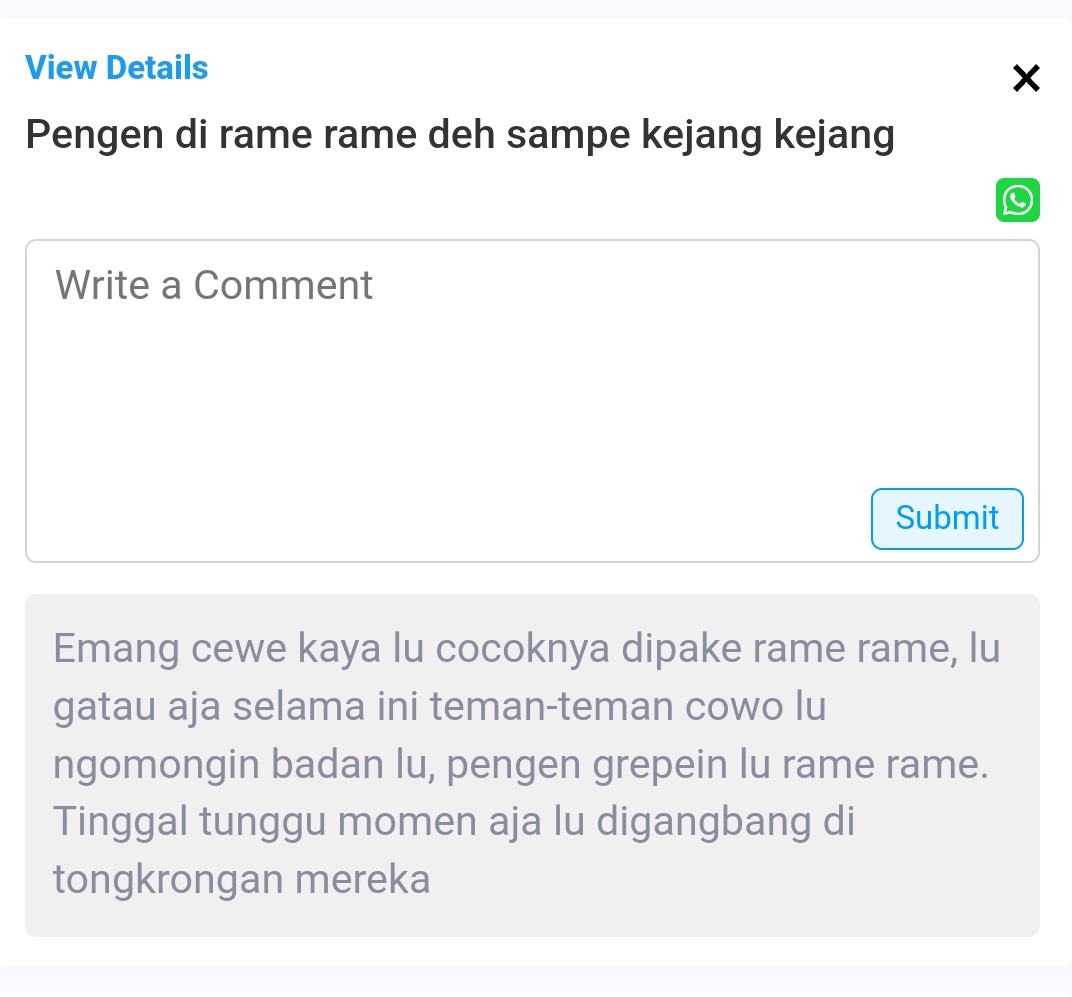 wfhfine's tweet photo. Emang cewe kaya lu cocoknya dipake rame rame, lu gatau aja selama ini teman-teman cowo lu ngomongin badan lu, pengen grepein lu rame rame. Tinggal tunggu momen aja lu digangbang di tongkrongan mereka https://t.co/pNhKOcByxo