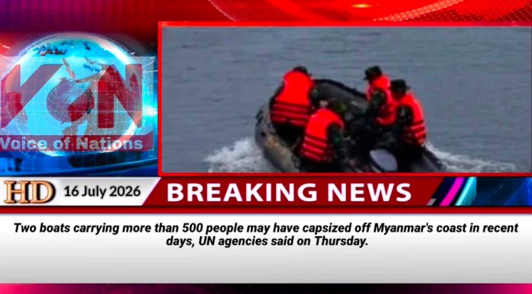VoiceOfNations7's tweet photo. Two boats carrying more than 500 people may have capsized off Myanmar's coast ‌in recent days, UN agencies said on Thursday.
#VoiceOfNations https://t.co/0blcnvl0lm