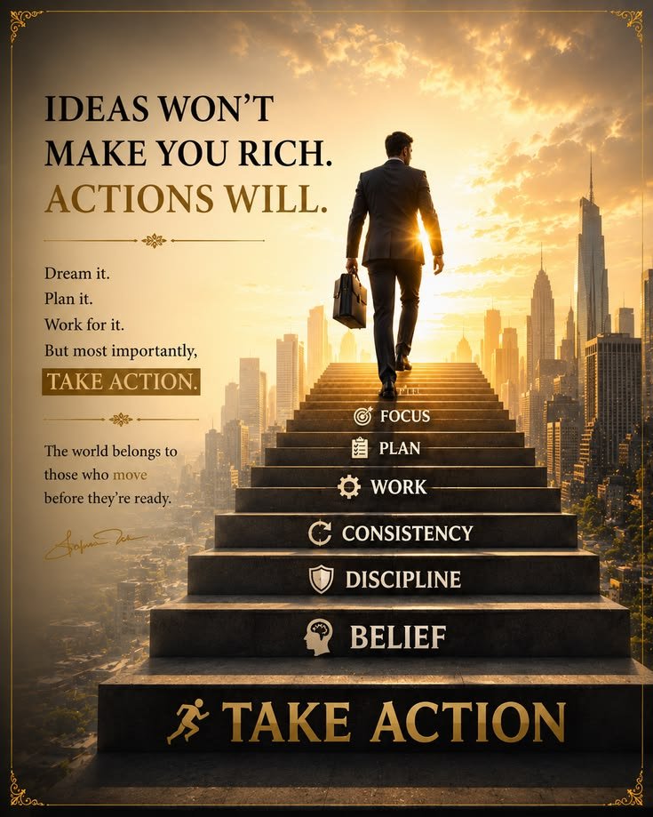 AIWithEma's tweet photo. IDEAS WON'T MAKE YOU RICH ACTIONS WILL. https://t.co/kRGLoAj7RV