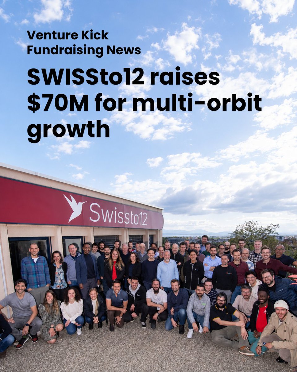 venturekick's tweet photo. SWISSto12 raises USD 70 million Series C to meet growing demand for multi-orbit satellite solutions 🛰️ https://t.co/YBIHDJ6CiQ

Swiss aerospace company @Swissto12, a Venture Kick alumni, has secured USD 70 million in Series C funding to accelerate the deployment of its satellite platforms and payload technologies for the rapidly growing space communications market.

The funds will support:
🔹 Scaling production of HummingSat and HummingLink solutions
🔹 Expanding multi-orbit satellite communications capabilities
🔹 Meeting growing global demand across commercial and sovereign missions

Building on USD 140 million in revenue in 2025, more than USD 500 million in customer contracts, and seven HummingSat contracts with leading operators including SES and Viasat, SWISSto12 continues to redefine satellite communications with compact, high-performance space technologies.

👏 Congratulations to Emile de Rijk, Fredrik Gustavsson, and the SWISSto12 team on another outstanding milestone for Swiss space innovation!

#VentureKick #SwissStartups