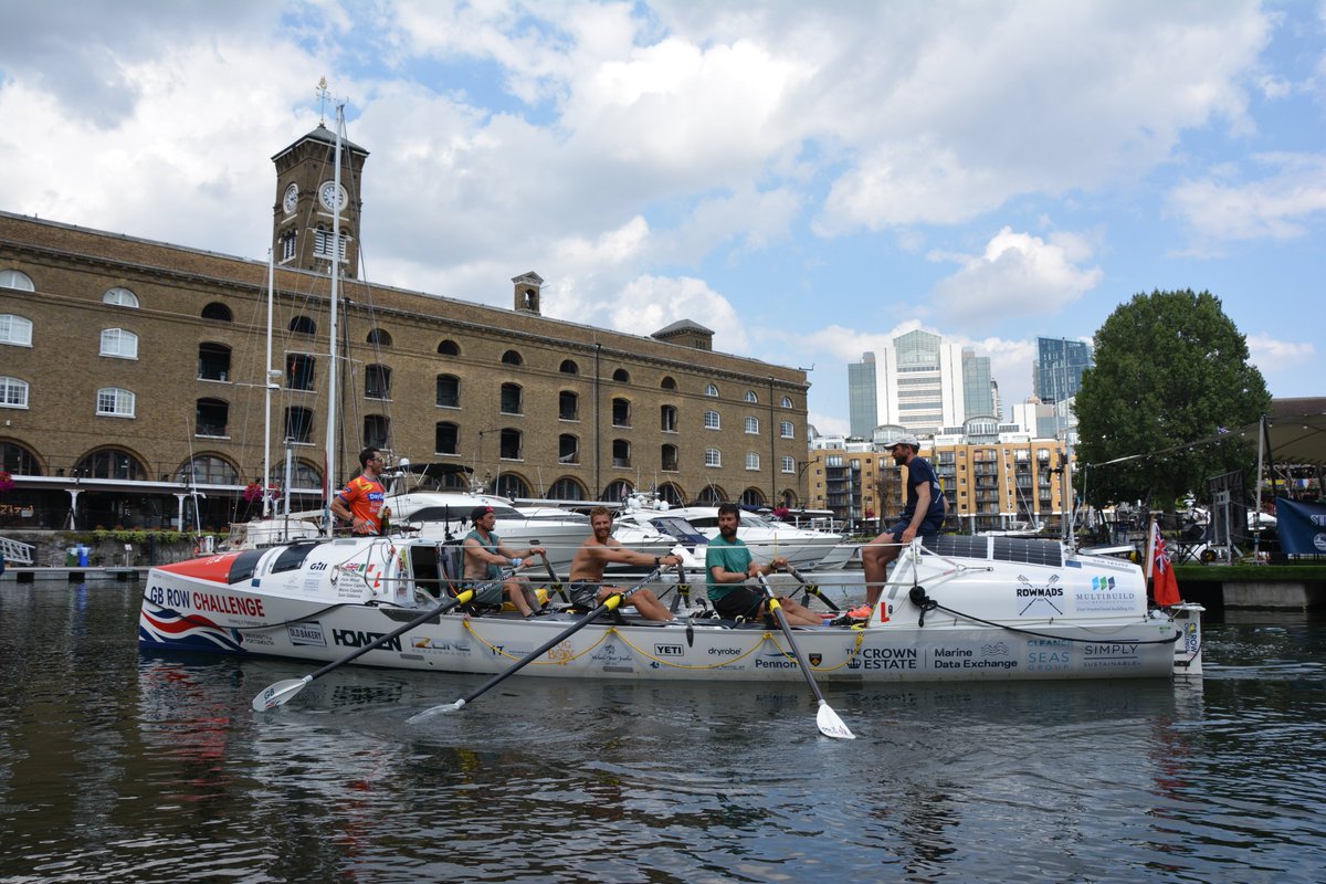 StKatsMarina's tweet photo. Rowmads Return. GB Row boat 'Intrepid-Rowmads' returned to St Katharine Docks Marina to applause after travelling 1544 nautical around Britain, 32 days at sea will be at back SKD. Congratulations!
#worldstoughestrow @GBRow2025 #roundbritain #skdmarina #londonmarina #welcomeback https://t.co/9pUrWL2Hie