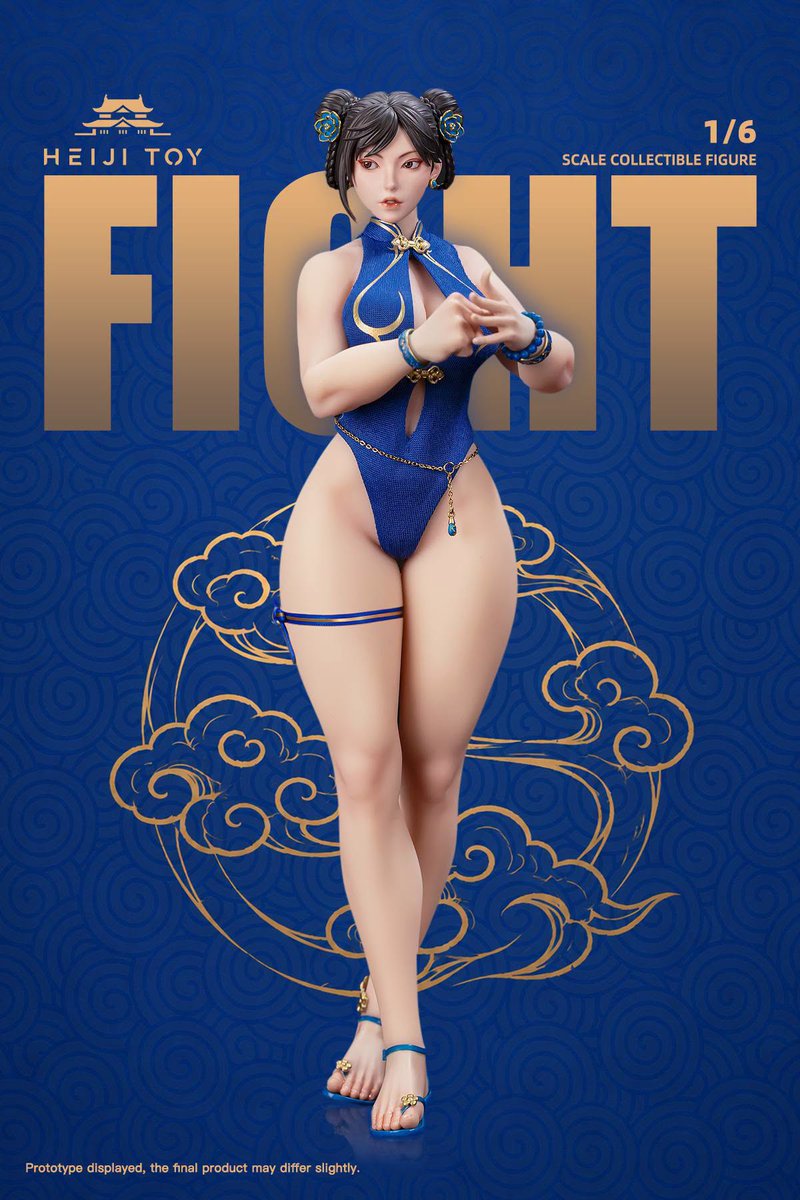 hidpict's tweet photo. HeiJi Toys というメーカーから発売予定の1/6スケールアクションフィギュア HJ001 Female Fighter Li 
スト6春麗の、アウトフィット4をモチーフにしていますね😆 https://t.co/tF6hhgjUQv
