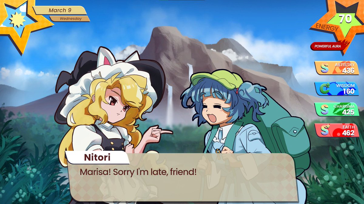 crowsnest_dev's tweet photo. Help Marisa win the hearts of her friends for white day in Love-Colored Memories, a stat-raising dating sim made for Touhou Pride Game Jam 8 on @itchio!

#東方Project #SLG #gamedev #indiedev https://t.co/k4To63UjvO