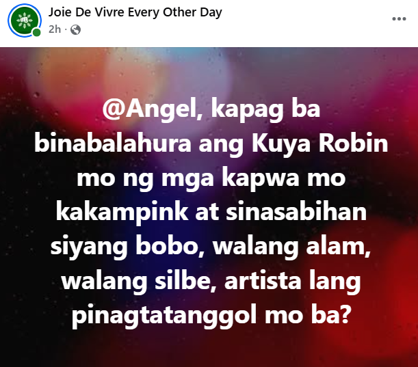 rgmmju's tweet photo. Next time, @143redangel, intead of appealing to emotions, try prudence.

Gising ka ba sa 1.3T Pesos na kickbacks sa mga korap na flood control projects? E sa MOOE ng mga kongresista na galing sa buwis mo pero hindi pinaaalam sa iyo kung saan at paano nila ginagastos? #hypocrite https://t.co/9jC6roTuaP