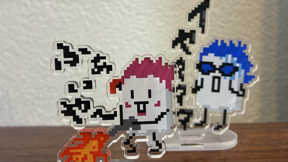 この前作ったお掃除おすしドット絵をアクスタにしてもらった お兄さん