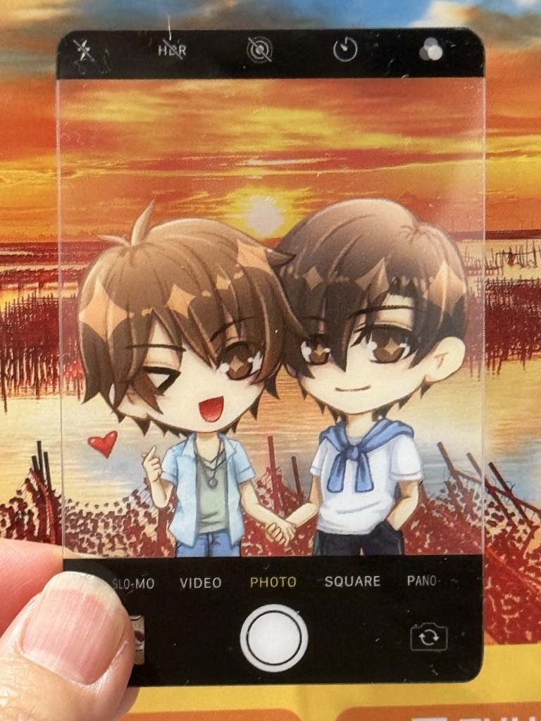 miboku's tweet photo. #原創 #台耽 #BL  #廷然 #閾限之境 #沈季然 #陸成廷

昨天收到小說特典之一的透卡勒 
拿到實體還真不錯說🥰
預計在8月的CWT與NiCE販售原創小說 https://t.co/8UUmqktSGh