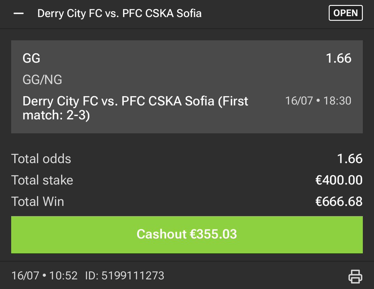 GodlikeTipsGG's tweet photo. ❗️ Pick of the Day ❗️

Football - Derry City FC vs. PFC CSKA Sofia 
🔹 Derry City FC v PFC CSKA Sofia
⚡️ Pick: BTTS - Yes @ 1.66

⏰ Match starts at 18:30 (GMT+2)

💰 See you at the cashier! 💵 https://t.co/Qf4MnVCrFV