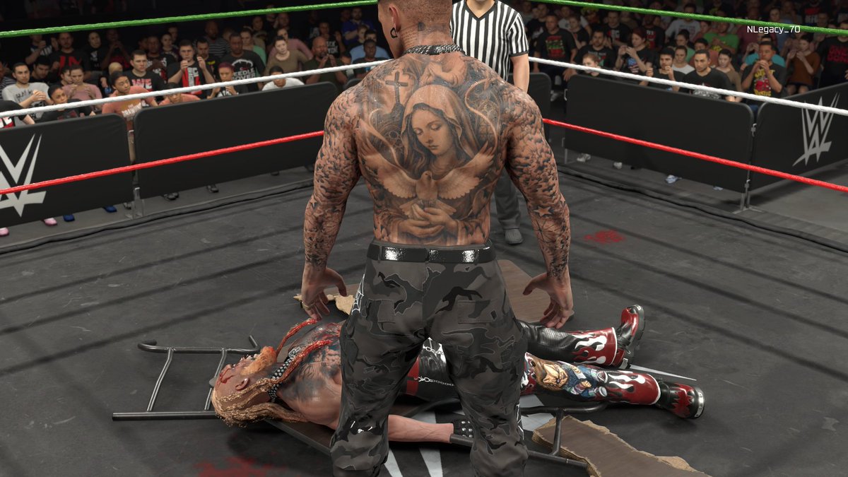 Priscillawwe2k's tweet photo. What happened? Some things are better left a mystery, I guess. 🤷🏻
#WWE2K26
#WWE2K
#CAW
#WWEGame https://t.co/UD0hXxmYSR