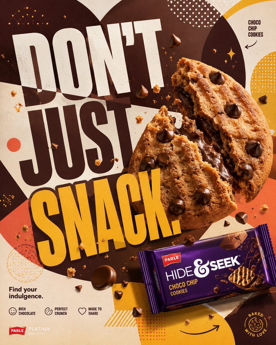 AI 生图提示词:Act as the Global Creative Director for Parle Hide & Seek, thinking like a colla