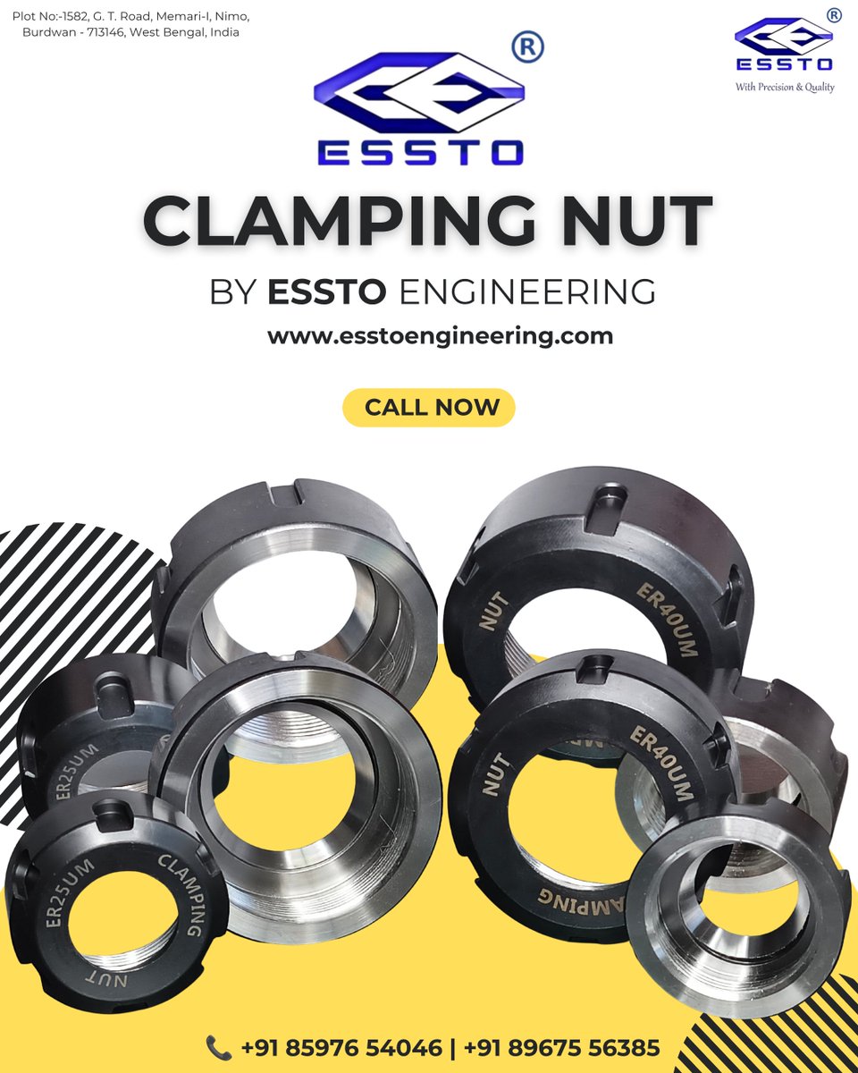 Essto_Engg's tweet photo. Secure Every Cut with Confidence. 🔩
The ESSTO ENGINEERING Clamping Nut is designed to provide strong, reliable clamping for maximum tool stability and precision. Manufactured for durability and consistent performance.
#ESSTOENGINEERING #ClampingNut #PrecisionEngineering #CNC https://t.co/jk5bBPsEsX