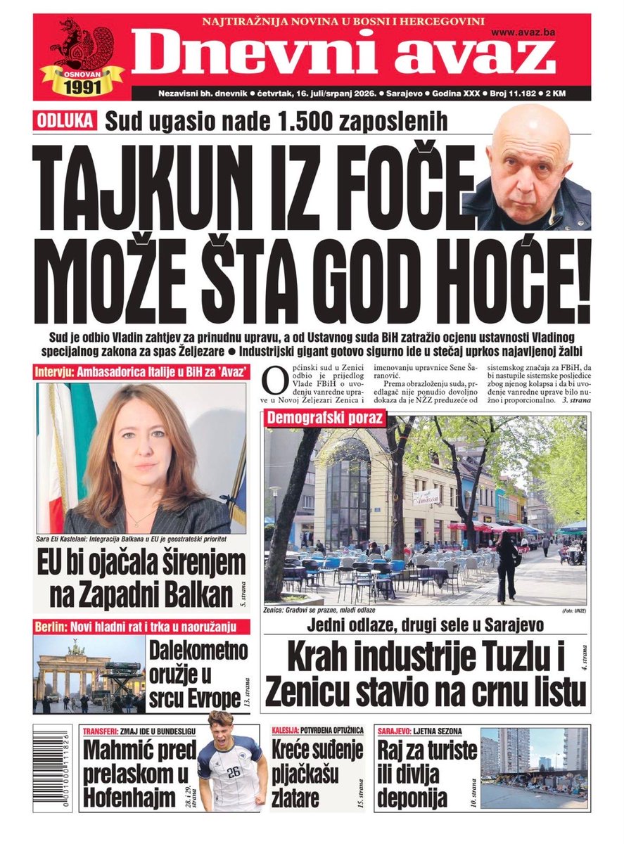 italyinbih's tweet photo. Here the link of Ambassador Castellani’s interview: https://t.co/pWEaDE1CFw https://t.co/bWQh70kmS0