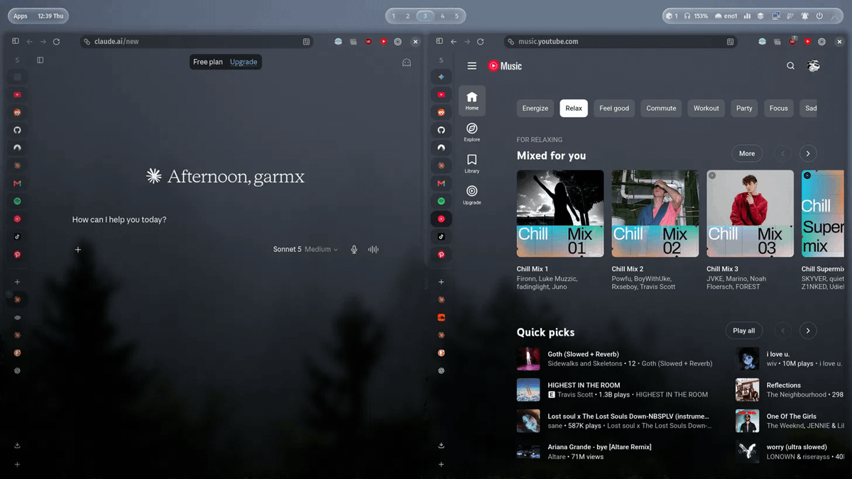 bot_unixporn's tweet photo. [Hyprland] Simple glassy desktop with cutome made arch logo (made with the help of ai)
Link: https://t.co/zUPJBCamCO

#unixporn #linux #screenshot https://t.co/SZ27Z4rXbH