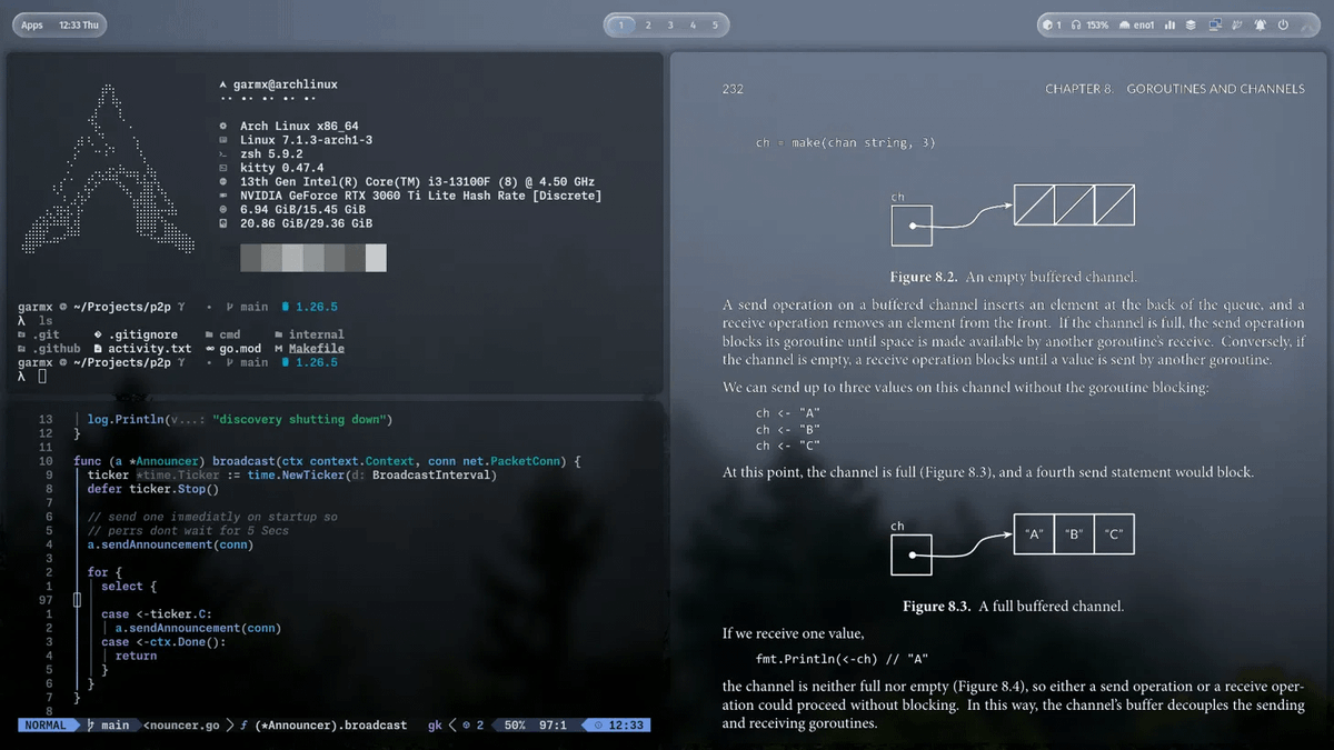 bot_unixporn's tweet photo. [Hyprland] Simple glassy desktop with cutome made arch logo (made with the help of ai)
Link: https://t.co/zUPJBCamCO

#unixporn #linux #screenshot https://t.co/SZ27Z4rXbH