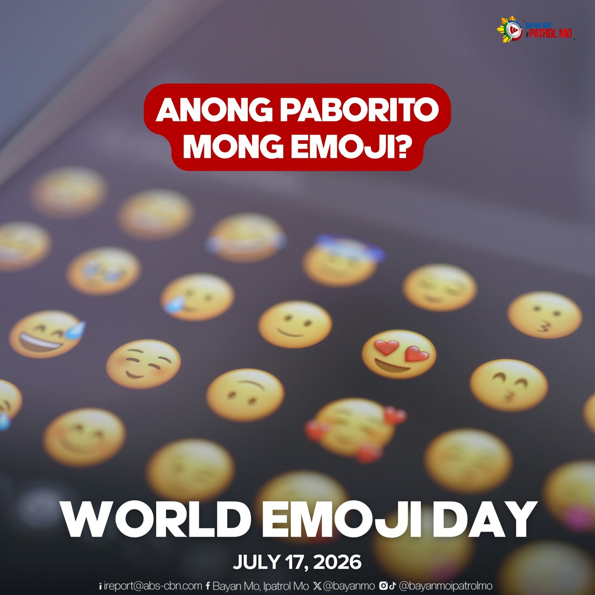bayanmo's tweet photo. Sa World Emoji Day, ipinagdiriwang ang maliliit na simbolong naging bahagi na ng pang-araw-araw na pakikipag-usap sa digital age.

#BMPM https://t.co/qIWsL8bq0O