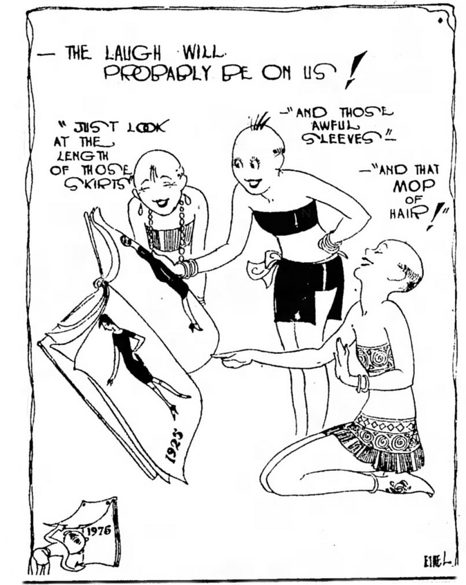 wikivictorian's tweet photo. Illustration by American cartoonist Ethel Hays, The Bakersfield Californian, California, October 25, 1925 https://t.co/EQXtmD1D16