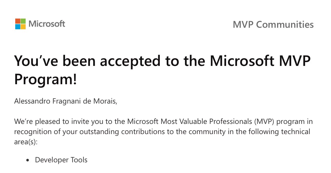 You’ve been accepted to the Microsoft MVP Program!
