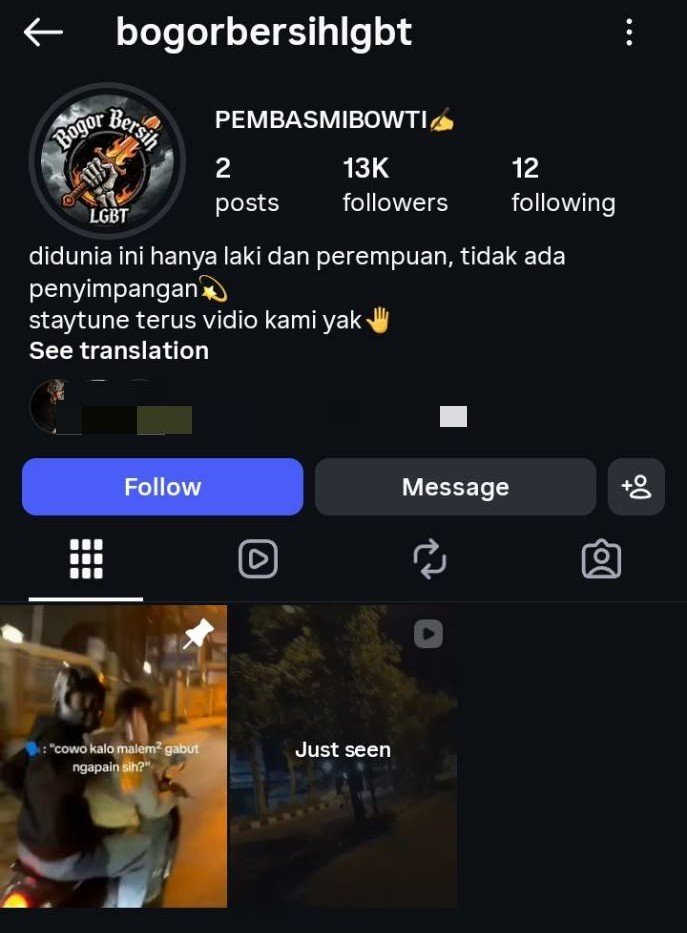 txtdaribogor's tweet photo. Akun bogorbersihlgbt yang lagi rame di platform medsos sebelah, sampe dandhy laksono ikut berkomentar.

Menurut kalian gimana dengan adanya kegiatan dari akun tersebut? https://t.co/Jx955jnRaf