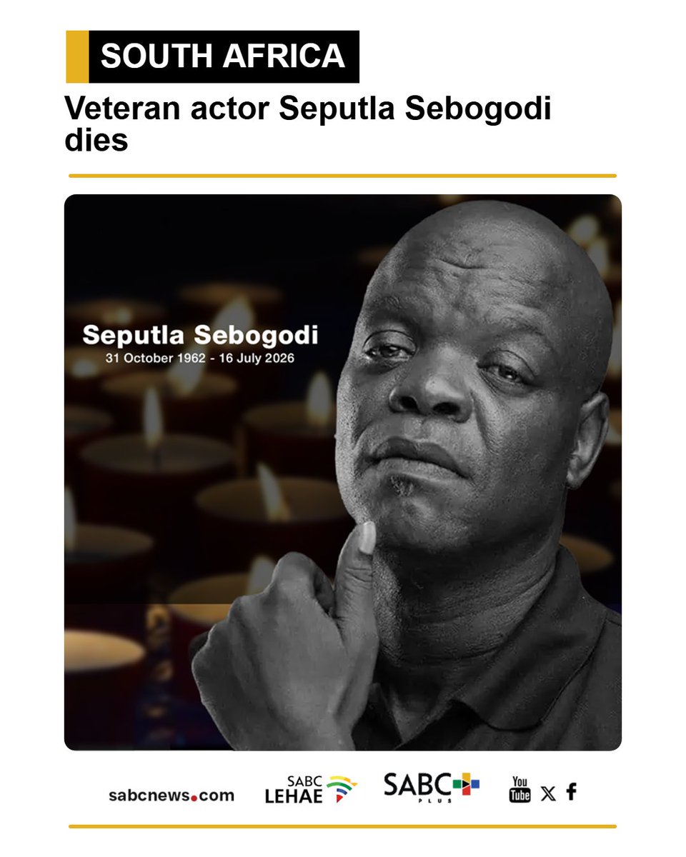 SABCNews's tweet photo. Veteran South African actor Seputla Sebogodi has died. In a statement, the Sebogodi family confirmed he passed on Wednesday evening due to complications related to diabetes.
https://t.co/dLuyCTszpz https://t.co/cUTLFygdyn