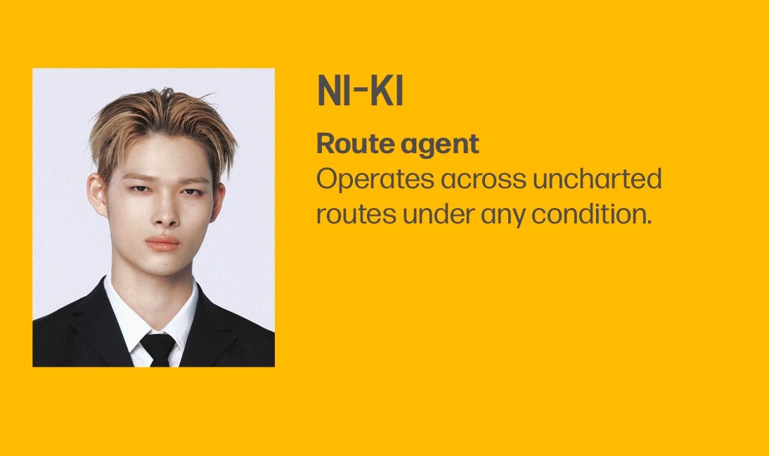 allforchulsoo's tweet photo. NI-KI — ROUTE AGENT:

"Operates across uncharted routes under any condition."

#THE_SIN_BLISS #NI_KI #니키 https://t.co/zQqJuVeHR4