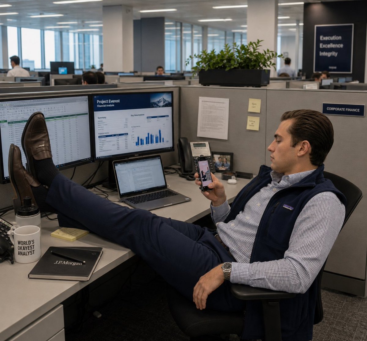 litcapital's tweet photo. Investment bankers: “This job is driving me crazy, the hours are insane"

Also investment bankers 60% of the day: https://t.co/5eA1zY0bL8