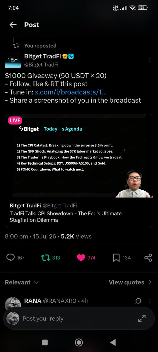 RANAXR0's tweet photo. @Bitget_TradFi Macro trading is about connecting the dots, not chasing the news. This session looks like the perfect opportunity to understand the bigger picture behind the CPI release. https://t.co/89YFIJ0F6t