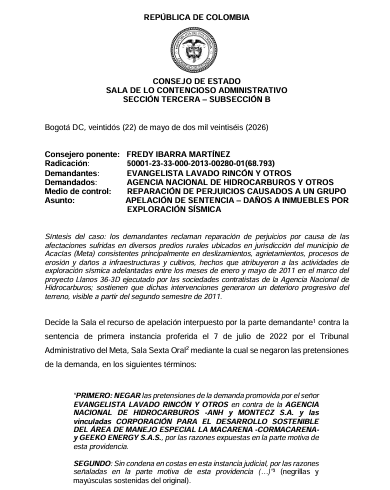 articulo20's tweet photo. SENTENCIA RECOMENDADA 🗣
#Contencioso #Minero
@consejodeestado niega daño supuestamente originado por exploración minera en Acacías (Meta)
Solicita la sentencia completa en comentarios ⬇️ https://t.co/tMdXIL2oan