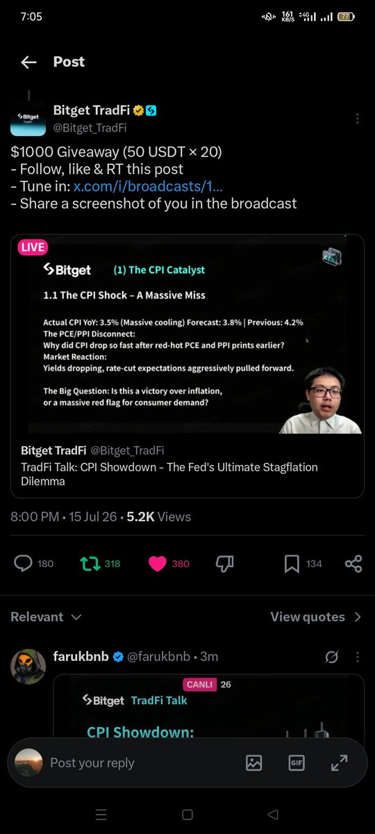 marymix0's tweet photo. @Bitget_TradFi This is exactly the kind of macro analysis traders need before making their next move. Count me in for the session. https://t.co/mTFJU7QB2A