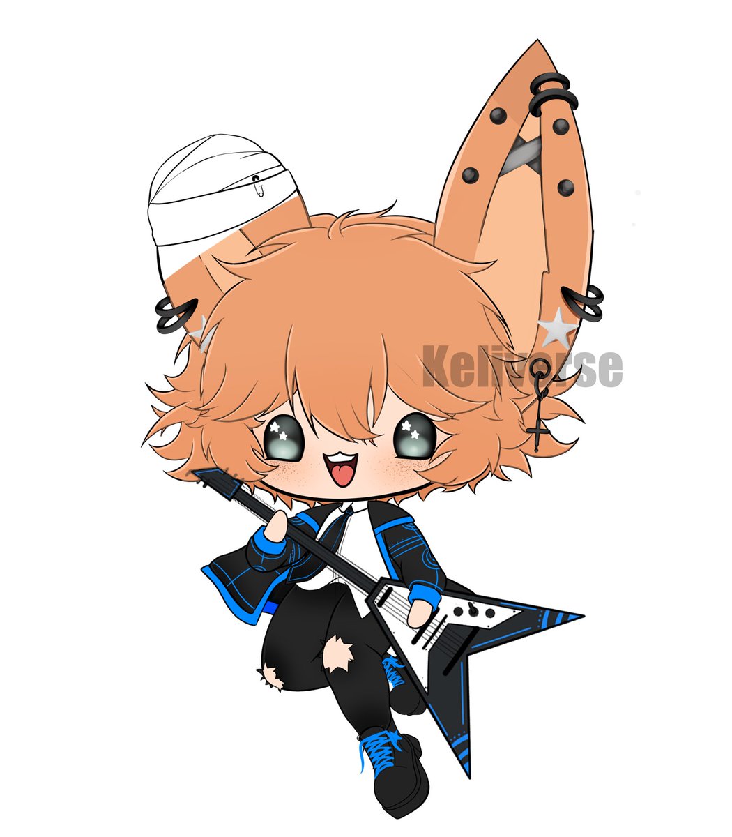 Keliverse's tweet photo. Kellin spinning chibi stand will be coming soon🎸💙 #vtuber #oc #originalcharacter #ocmerch #vtubermerch https://t.co/R86T1CTVvx