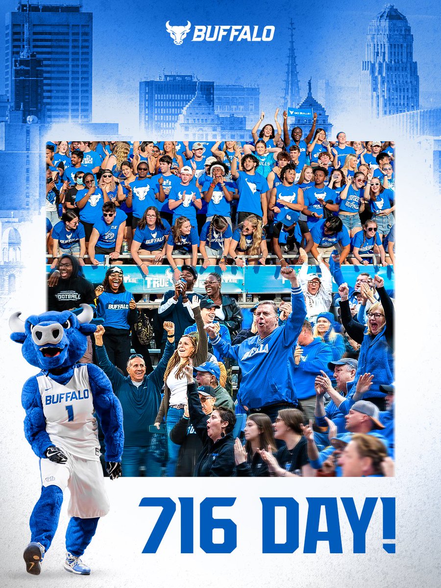 UBuffaloBulls's tweet photo. Happy 716 Day! We love this community &amp; city! 💙🤘

#UBhornsUP https://t.co/a1WE0Op8VX