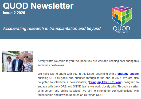 InQuod's tweet photo. 📢 Issue 2 of the QUOD Biobank newsletter is out now!

👉 Catch up with our latest news here: https://t.co/AyBsSALIFz https://t.co/rU96GV2aLU