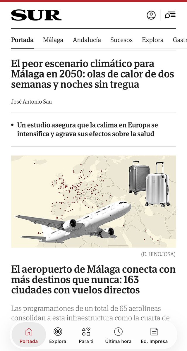 larellanx's tweet photo. Una portada que habla por sí sola… @DiarioSUR @malaga @aena @AndaluciaJunta https://t.co/atDtd7We06