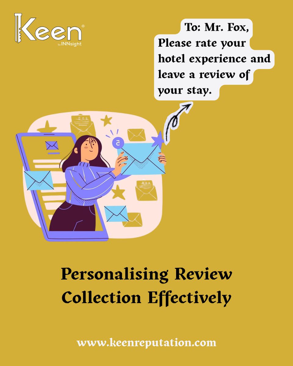 keenreputation's tweet photo. Make every guest feel valued with Keen! ✨Send personalized post-checkout emails, collect valuable feedback, and show guests their opinions matter. Build stronger relationships, boost loyalty, and take the first step toward smarter reputation management. 
#GuestExperience https://t.co/qcmLrjYh05