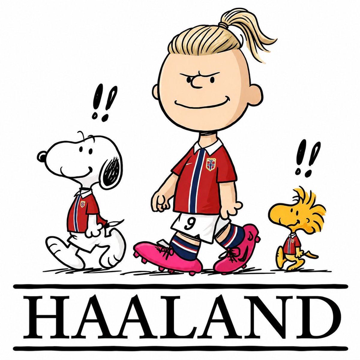 snoopyb047's tweet photo. Charlie brown x Haaland https://t.co/2A1KGgglff