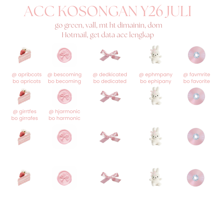 rosettze's tweet photo. wts kosongan twt Y26 Juli  

price: https://t.co/Kl8TOmzCqx / ea
⌗ vall, domain hotmail
⌗ go green, ht mt dimainin
⌗ bisa langsung ganti usn 
⌗ get all data acc lengkap 

zonauang zonaba jjk https://t.co/eEfO8EDAfH