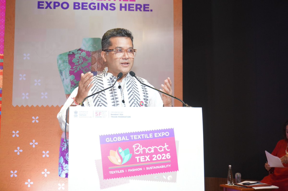 PmargheritaBJP's tweet photo. Addressed the CITI Textile Sustainability Awards at Bharat Tex 2026 and presented awards to individuals and organisations whose outstanding contributions are advancing sustainability, innovation and responsible manufacturing across India's textile value chain.

Congratulations to the Confederation of Indian Textile Industry (CITI) for creating a platform that recognises excellence and promotes sustainable practices across the textile ecosystem.

Under the visionary leadership of Hon'ble Prime Minister Shri @narendramodi Ji and the guidance of Hon'ble Union Minister of Textiles Shri @girirajsinghbjp Ji, India remains committed to building a globally competitive, innovation-driven and sustainable textile sector.

Heartiest congratulations to all the award winners for setting inspiring benchmarks and contributing to a greener and more resilient future for Indian textiles.

@PMOIndia   @girirajsinghbjp @TexMinIndia @Bharat_tex