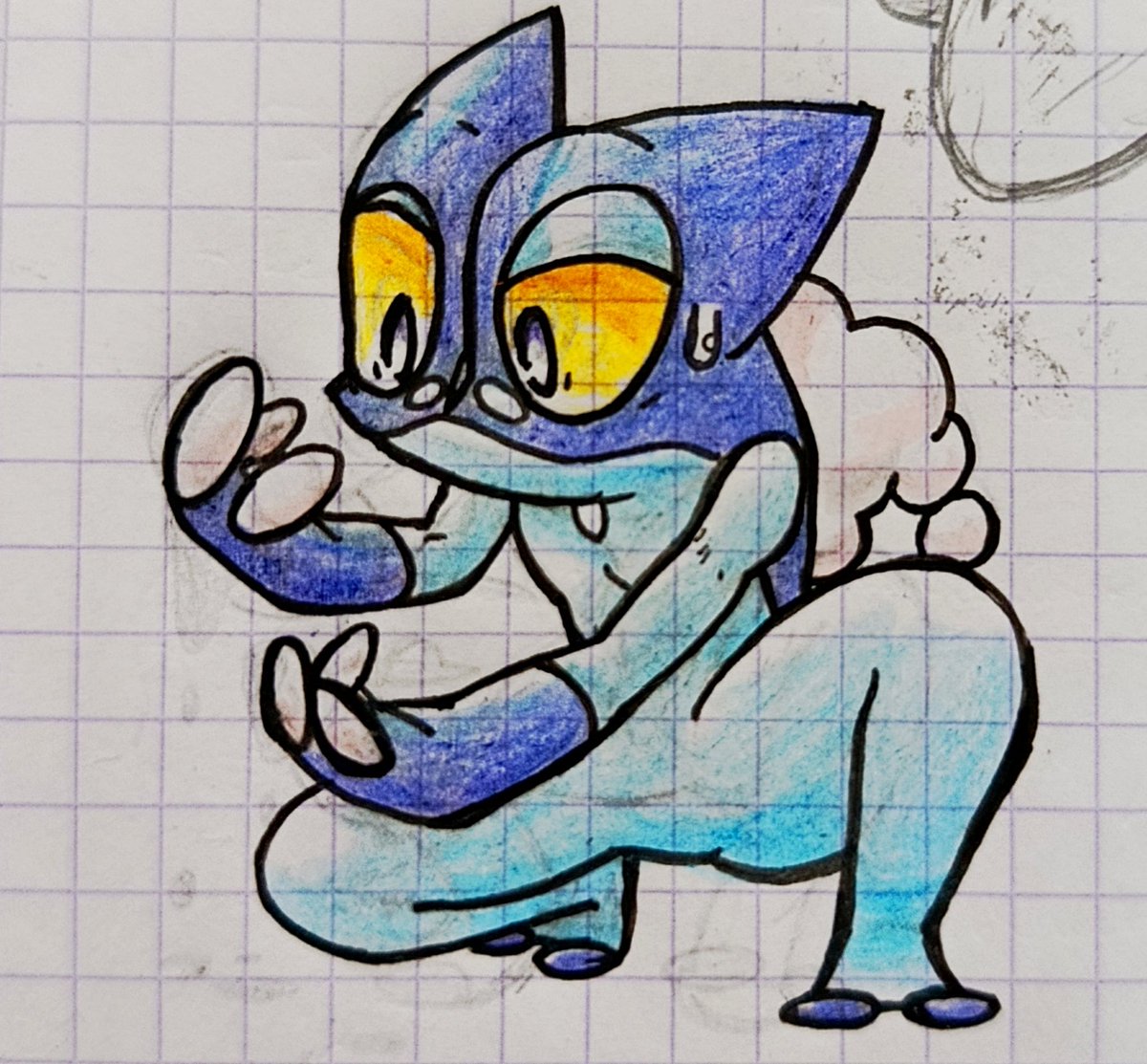 Aiskrim314's tweet photo. Just drawn these nervous and confused frogs https://t.co/ruDFCyJmBc
