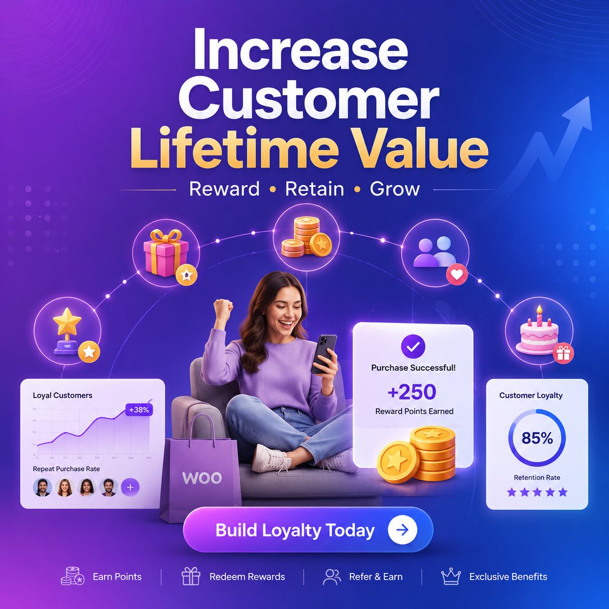 wpswings's tweet photo. Grow Customer Lifetime Value (CLV) ๐
Reward purchases, referrals, birthdays & more with WP Swings' Points & Rewards for WooCommerce and turn one-time buyers into loyal customers.
๐https://t.co/kHpbmBdWkX
#WooCommerce #CustomerLoyalty #RewardPoints #CustomerRetention https://t.co/Yv3nqWmmB1