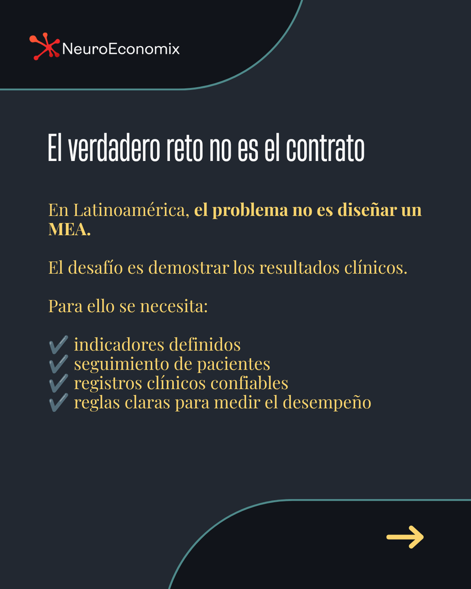 NeuroEconomix's tweet photo. ¿Los #MEAs basados en resultados son el futuro del acceso en LATAM?

La evidencia dice que no, todavía👀

Los acuerdos financieros siguen ganando. Te contamos las 3 barreras que lo explican

Vea el carrusel completo aquí➡️ https://t.co/plUf2ho7Hx

#MarketAccess https://t.co/wTAEbTDG0S