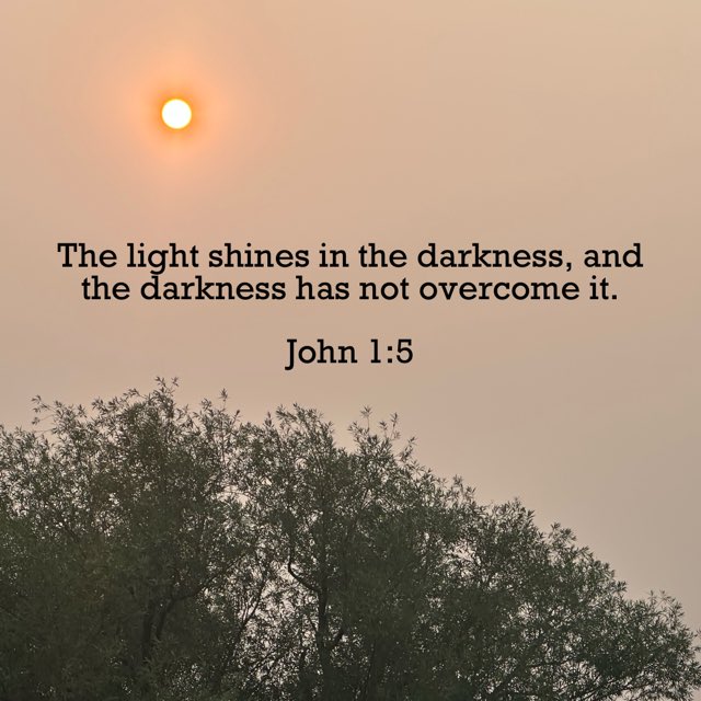 ScottWalker's tweet photo. The light shines in the darkness, and the darkness has not overcome it.

John 1:5 https://t.co/9CI3sHoCPi