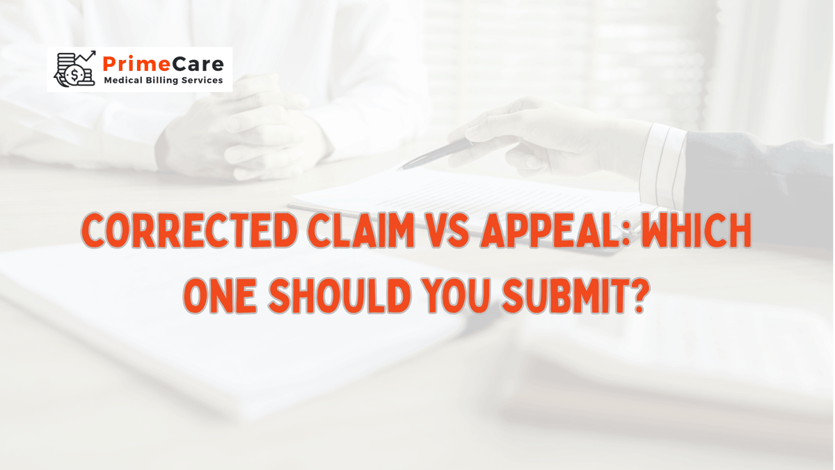 PrimeCareMBS's tweet photo. Confused by a corrected claim vs appeal? 🤔 Stop losing revenue to delayed processing! Learn how to pick the right path for your denials. 📈💸#MedicalBilling #DenialManagement
https://t.co/iUZOCjK8bg https://t.co/5MJGWcEmhQ
