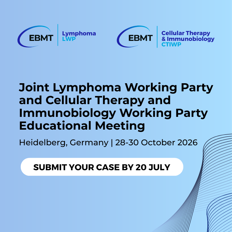 TheEBMT's tweet photo. 📣 Present your work and submit you case by 20 July! 📩

Join us for an interactive hands-on meeting on transplant and cellular immunotherapy for lymphoma and novel indications in 📍 Heidelberg in October.

Learn more, apply for a grant and submit your work ➡️ https://t.co/vthiBri7dM

#lymphoma #clinicalcase #HCT #celltherapy #immunotherapy