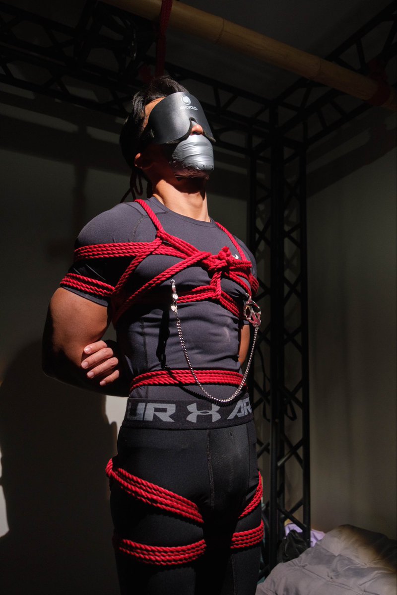 jocktied's tweet photo. After working out at the gym, I awoke from my unconsciousness to the feeling of ropes tightly wrapping me, unable to break free. 
🪢 @a_space_beluga https://t.co/Gu4l8JxOIl