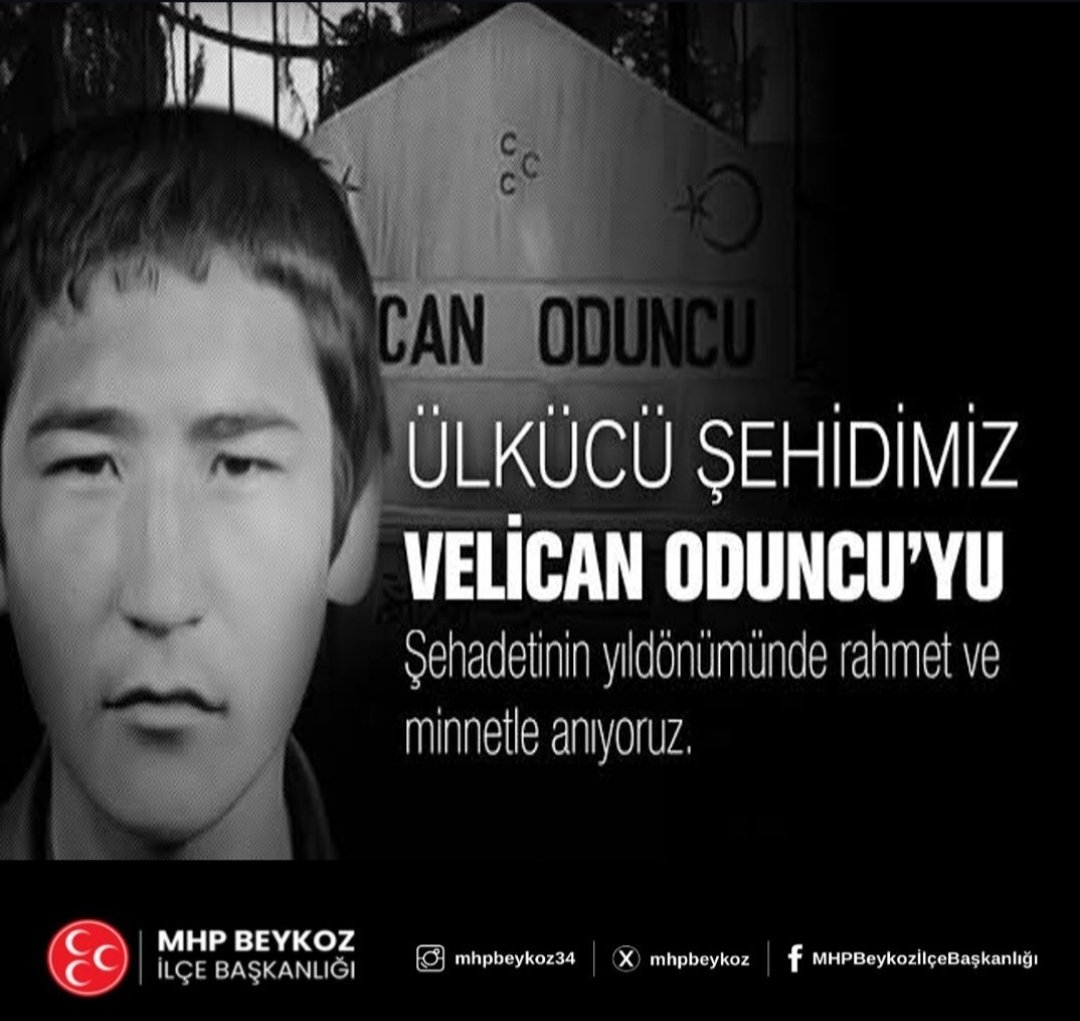 mhpbeykoz's tweet photo. Şehadetinin yıl dönümünde Ülkücü Şehidimiz Velican Oduncu'yu rahmet, minnet ve dualarla anıyoruz. https://t.co/Z0vFtRdDAT