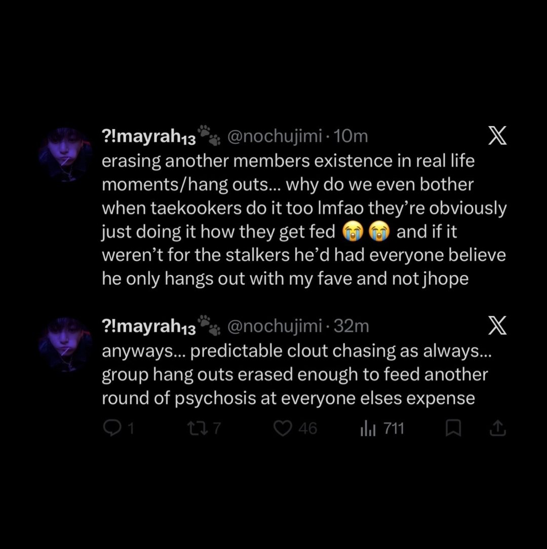 sugurukoo's tweet photo. tae posts every member since day one, but the sec it’s jk that grandma gang starts foaming at the mouth. fad he ain't your fav who keeps posting jk even when it's others bday, sit tf down 😭 https://t.co/SaEGzUZ0r8