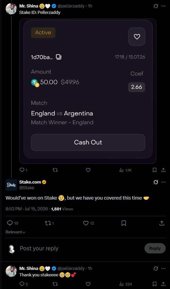 FTdreamguy's tweet photo. England gave bettors hope. The comeback took it away😭... unless you were on Stake.😂💸 https://t.co/T4gtSFEjbp