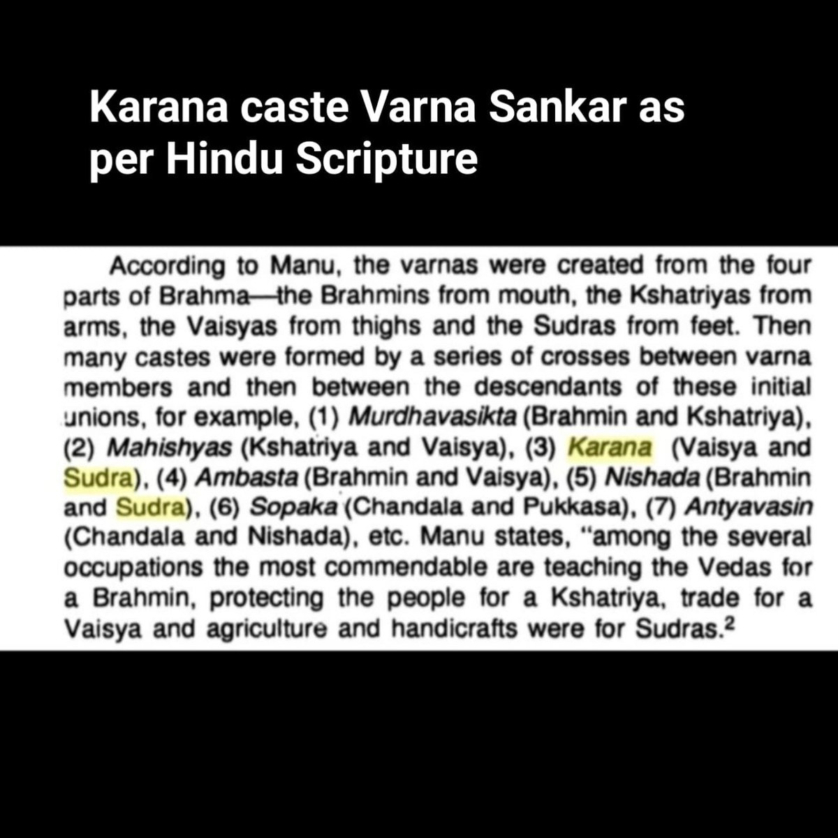 Bikashdeo128's tweet photo. #Thered 
🚨 No Personal Opinion Related Books. Only Based on Authentic Sources to Counter Propagandas of Karanas. From Vaishya Father - Sudra Mother 

Part -1 https://t.co/WIU4I01kfa