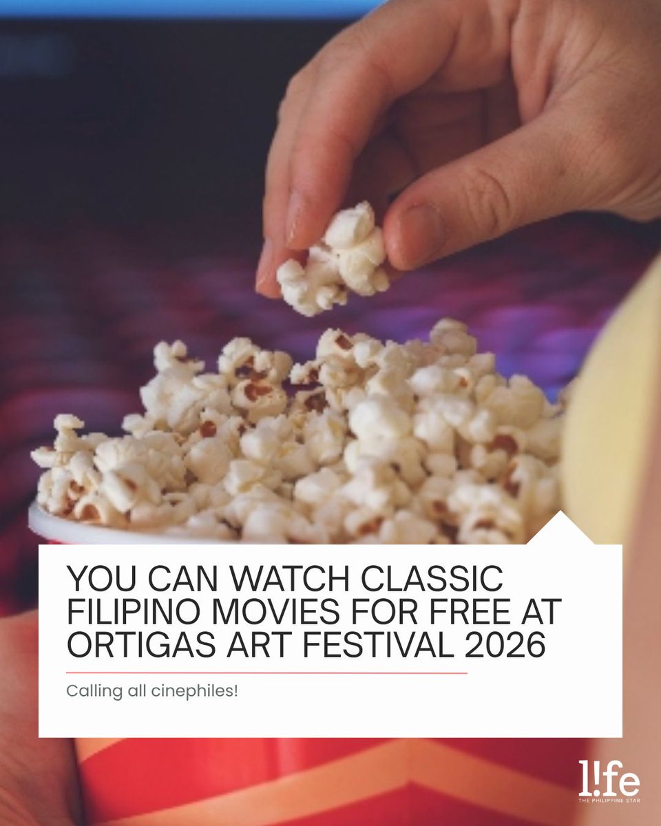 philstarlife's tweet photo. Heads up, movie lovers!

You're in for a treat as the Ortigas Art Festival 2026 brings back its free film screenings, showcasing some of the country's most celebrated cinematic works. 

READ: https://t.co/De3GSuEzNW https://t.co/kqCeCe13TP